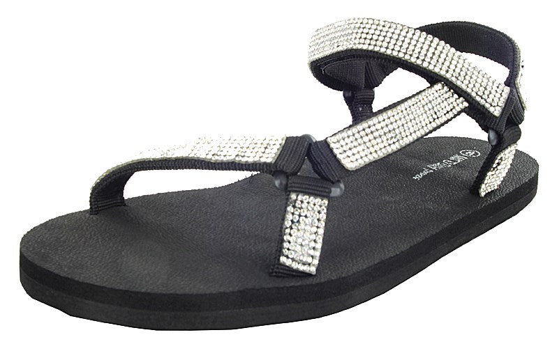HEART-03  COMFORTABLE RHINESTONE SANDALS