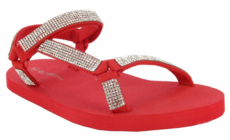 HEART-03 rhinestone flipflops