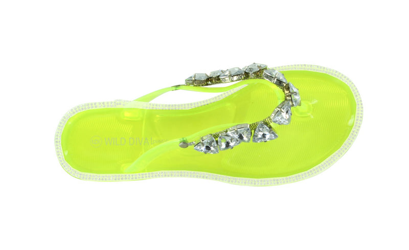 JOANIE-214 RHINESTONE EMBELLISHED JELLY SANDAL