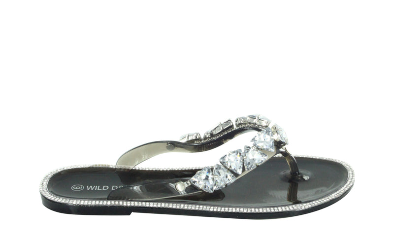 JOANIE-214 RHINESTONE EMBELLISHED JELLY SANDAL