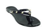 JOANIE-225 FLIP FLOP FLAT STUDDED JELLY SANDALS