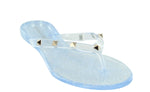 JOANIE-225 FLIP FLOP FLAT STUDDED JELLY SANDALS