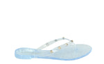 JOANIE-225 FLIP FLOP FLAT STUDDED JELLY SANDALS