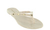 JOANIE-225 FLIP FLOP FLAT STUDDED JELLY SANDALS