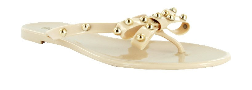 JOANIE-260 FLIP FLOP STUDDED JELLY SANDALS – Wild Diva