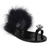 JOLIE-35 FAUX FUR TOE RING SLIPPER SANDALS