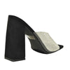 KALSA-02 Rhinestone Square Open Toe Slide Flared High Heels-Black-Back View