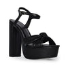 MIA-69 Faux Leather Knotted Ankle Strap Platform Chunky Heel Sandals-BKPU-2