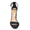 MORRIS-01 Ankle Strap Chunky Block Heeled Sandals-Black Faux Leather-Top View