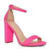 MORRIS-01 Ankle Strap Chunky Block Heeled Sandals-Neon Pink-Side View 1