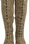 OKSANA-308W WIDE FIT OVER THE KNEE LOW HEELED LACE UP BOOTS