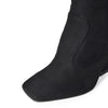SASSY-01 Square Toe Structural Flared Chunky Heel Ankle Boots-5