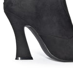 SASSY-01 Square Toe Structural Flared Chunky Heel Ankle Boots-6