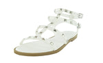 SNOW-29 OPEN TOE STUDDED DECOR ANKLE STRAP SANDALS