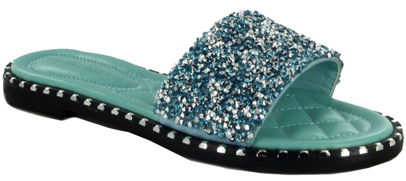 TIA-19 Sparkle Toes Rhinestone Slide Sandals