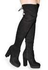VERONICA-46 Faux Suede Over The Knee Lug Sole Platform High Heel Boot Side View 2