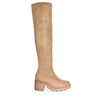 VIVICA-10 Faux Suede Over The Knee Lug Sole Boot-Tan-Side Profile No Model