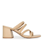 Wild Diva Strappy Braided Square Toe Low Chunky Block Heel Sandals