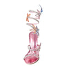 MORRIS-581A Rainbow Embellished Rhinestone Butterfly Spiral Coil Wrap Around Block Heels Media 1 of 17