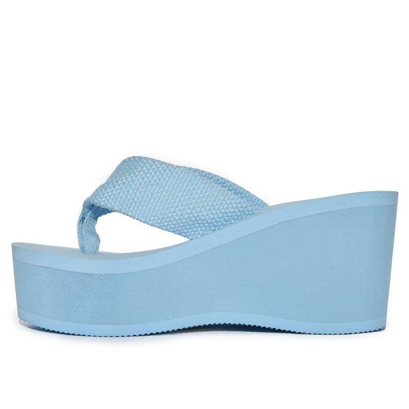 Wild Diva Women's Ultra High 3.5" Platform Wedge Flip Flop Sandals