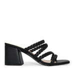 Wild Diva Strappy Braided Square Toe Low Chunky Block Heel Sandals