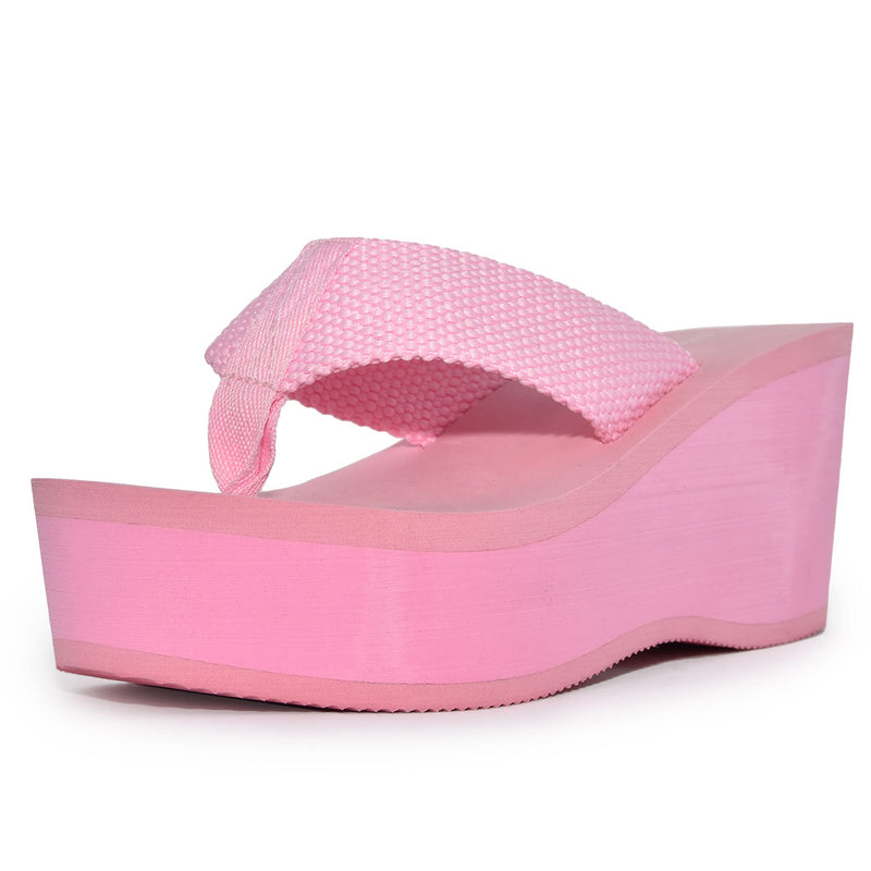 Wild Diva Women's Ultra High 3.5" Platform Wedge Flip Flop Sandals
