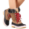 Wild Diva Women's Mid Calf Winter Snow Boots - Warm Faux Fur Boot