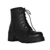 Wild Diva Faux Leather Lace Up Lug-Sole Chunky Block Heel Combat Ankle Boots