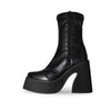Wild Diva Square Toe Structural Block Heel Ankle Platform Mid-Calf Boots