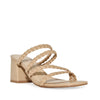 Wild Diva Strappy Braided Square Toe Low Chunky Block Heel Sandals