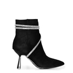 GLASGLOW-01 Embellished Pointy Toe Low Stiletto Heeled Boots