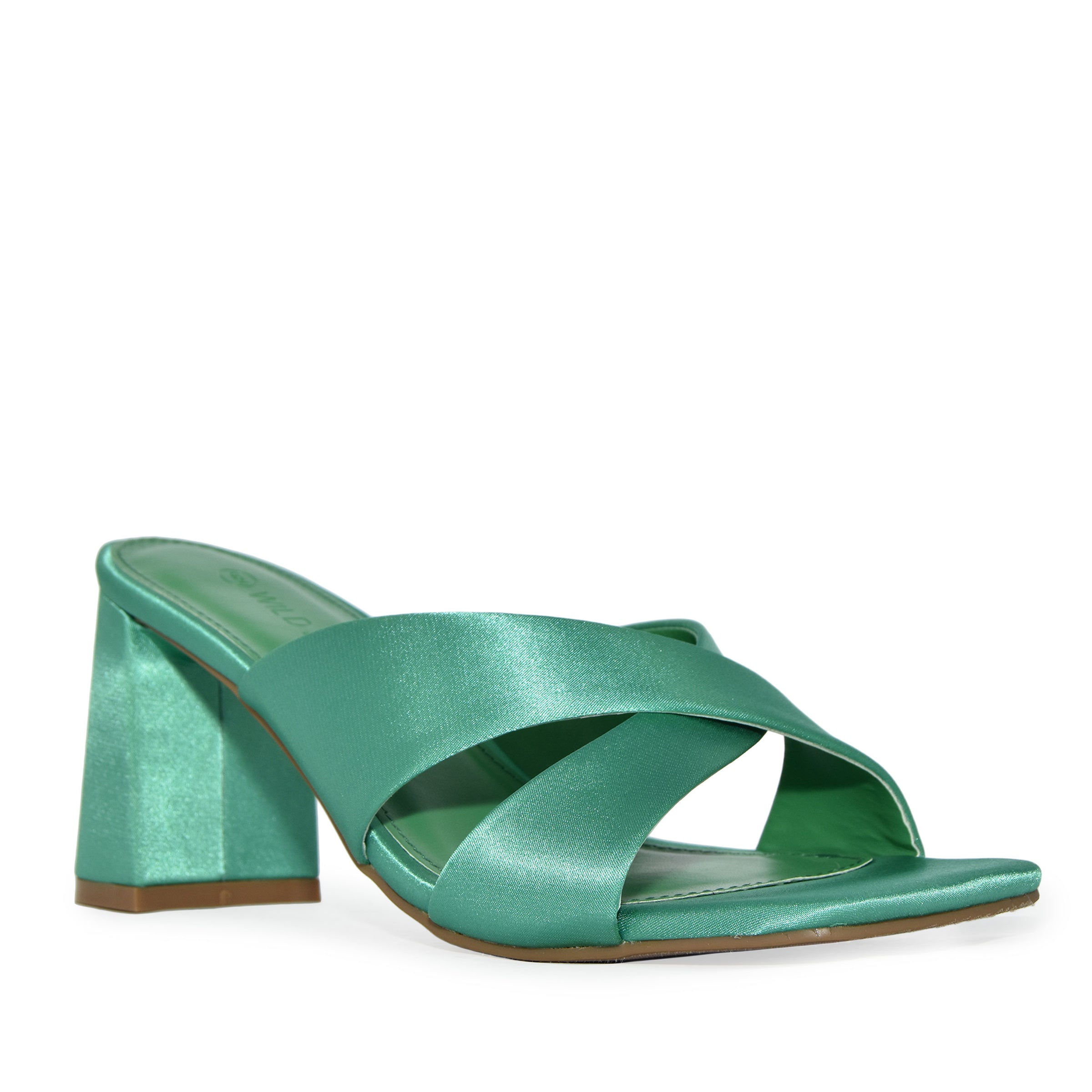Forest Green Diamante Embellished Heeled Sandals | Dressed in Lucy