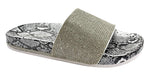 Wild Diva Women's Slides Rhinestone Glitter Sandals
