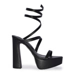 BALI-04 Wrap Around Strappy Ultra High Platform Chunky Block Heel Sandals