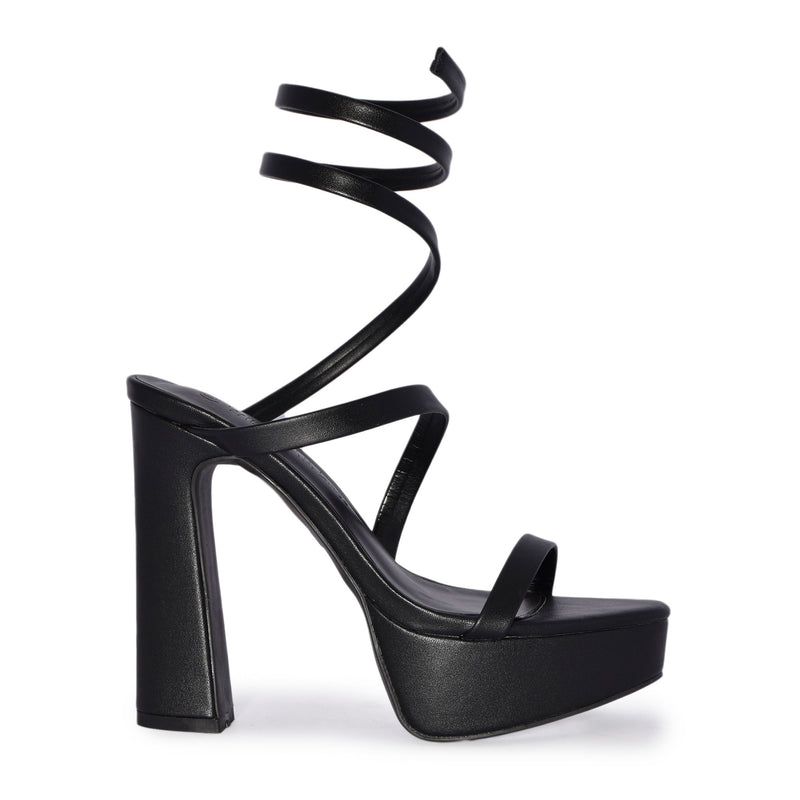 BALI-04 Wrap Around Strappy Ultra High Platform Chunky Block Heel Sandals
