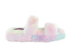 CUDDLES-07 SOFT-COMFY FLUFFY FLIP FLOP FAUX FUR DOUBLE STRAP SLIPPERS SANDALS