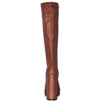 Wild Diva Knee High Double Platform Chunky Block Heel Knee Length Boots