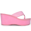 Wild Diva Women's Ultra High 3.5" Platform Wedge Flip Flop Sandals