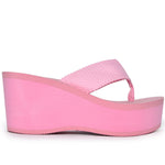 Wild Diva Women's Ultra High 3.5" Platform Wedge Flip Flop Sandals
