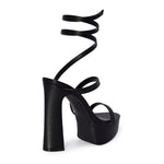 BALI-04 Wrap Around Strappy Ultra High Platform Chunky Block Heel Sandals