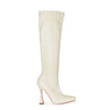 SHAIA-01 Square Toe Structural Knee High Heel Boots