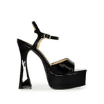 VA COBRA ENVY-05 Patent Square Toe Structural Platform Heels Patent Black