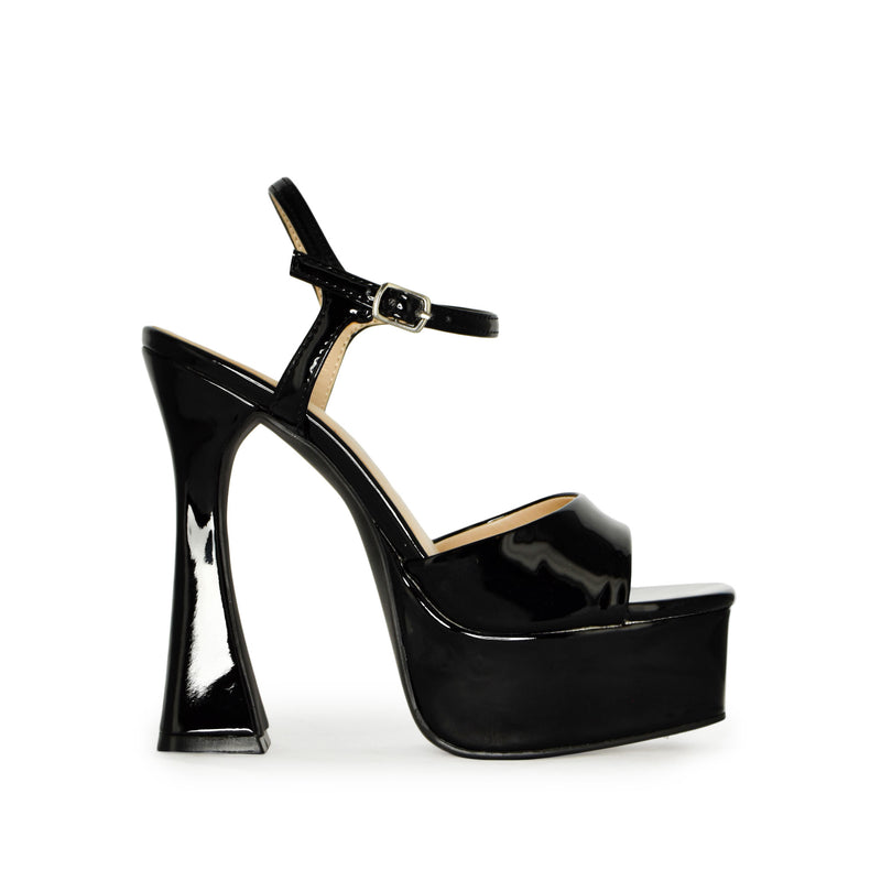 VA COBRA ENVY-05 Patent Square Toe Structural Platform Heels Patent Black