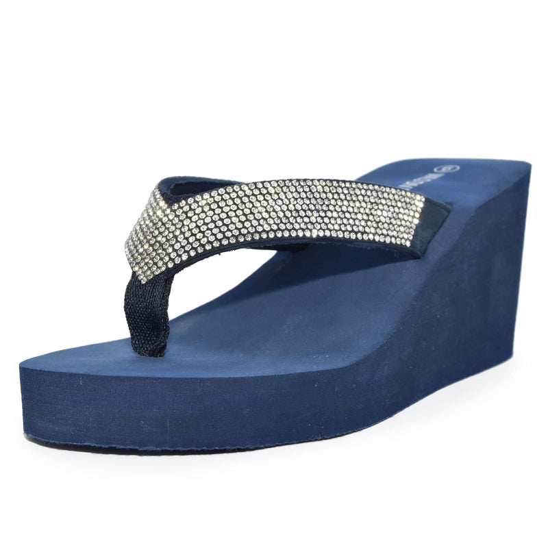 Wild Diva Women's Ultra High 3.5" Platform Wedge Flip Flop Sandals
