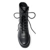 Wild Diva Faux Leather Lace Up Lug-Sole Chunky Block Heel Combat Ankle Boots