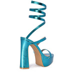 BALI-04 Wrap Around Strappy Ultra High Platform Chunky Block Heel Sandals