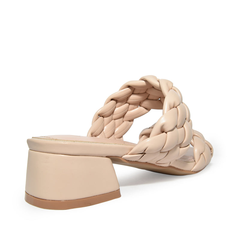 KAYLYN-05 Woven Braided Square Toe Low Block Heel Sandals