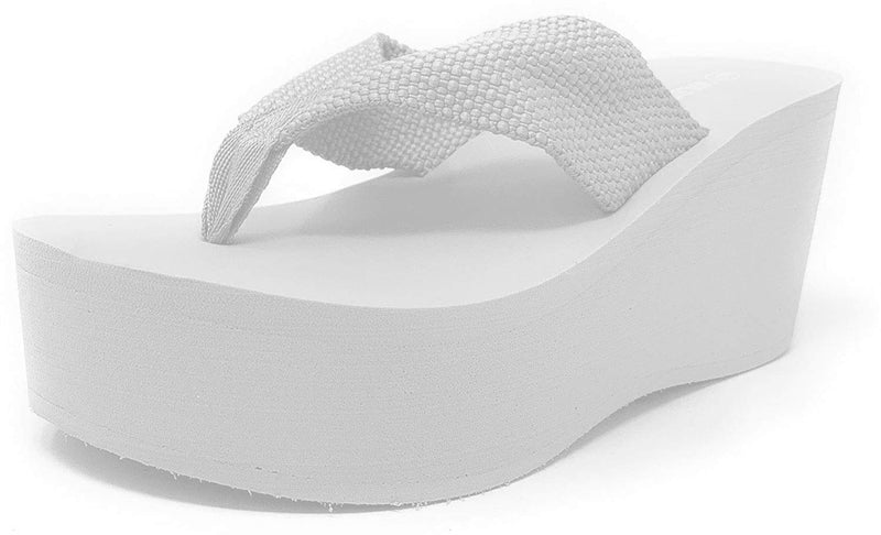 Wild Diva Women's Ultra High 3.5" Platform Wedge Flip Flop Sandals