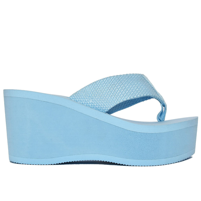 Wild Diva Women's Ultra High 3.5" Platform Wedge Flip Flop Sandals
