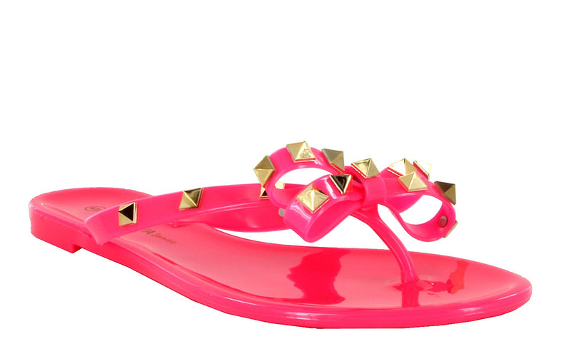 JOJO-01 FLIP FLOP DESIGNER STUDDED JELLY SANDALS